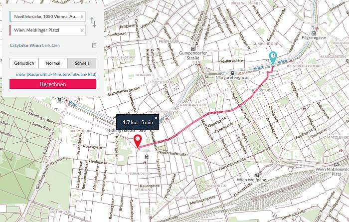 Darstellung der Arndtstraße im Plan