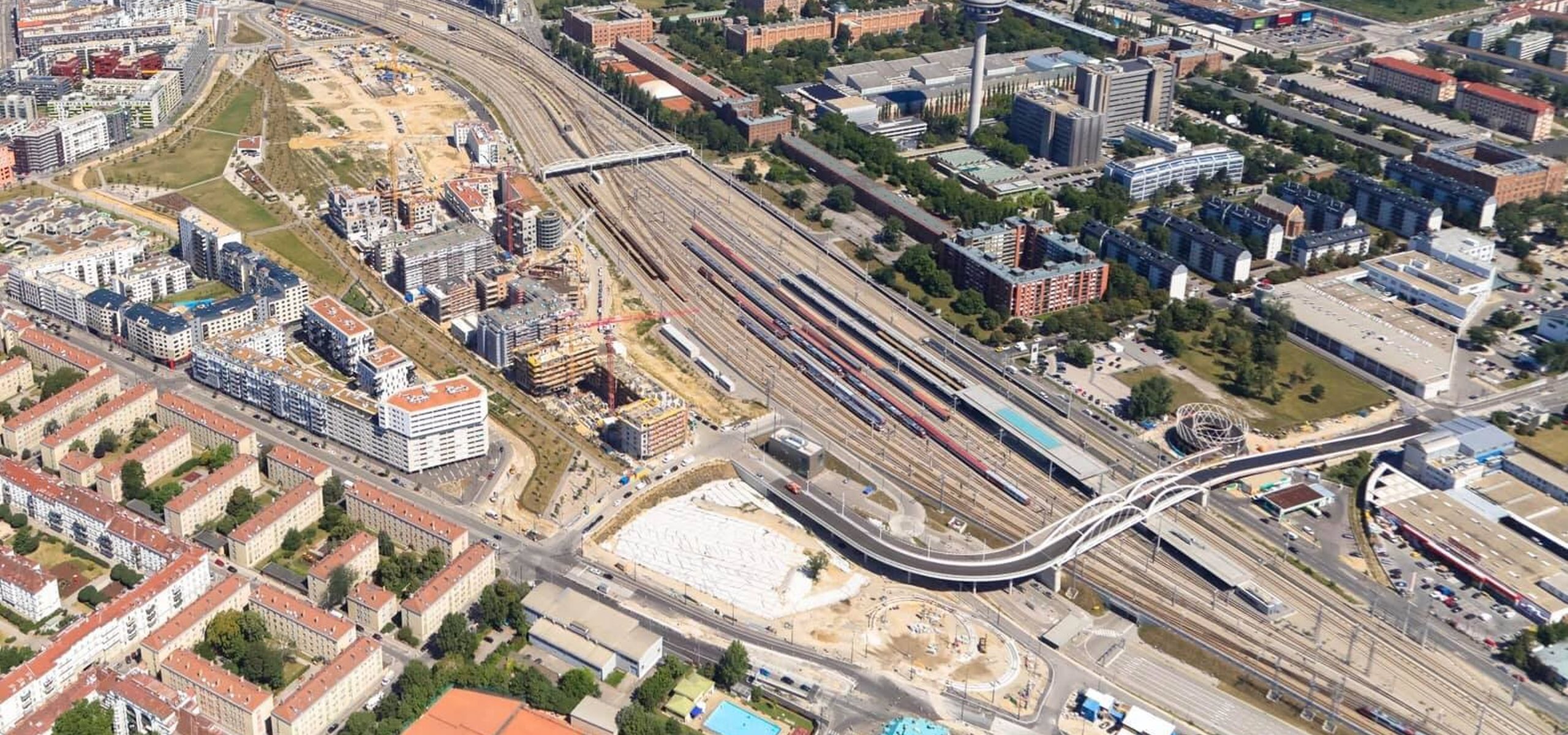 Luftbild vom Hauptbahnhofgelände