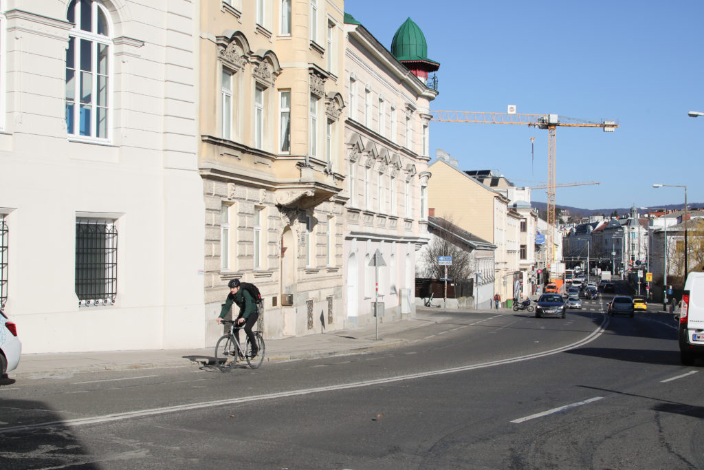 Radfahrer, Radweg, Gersthof