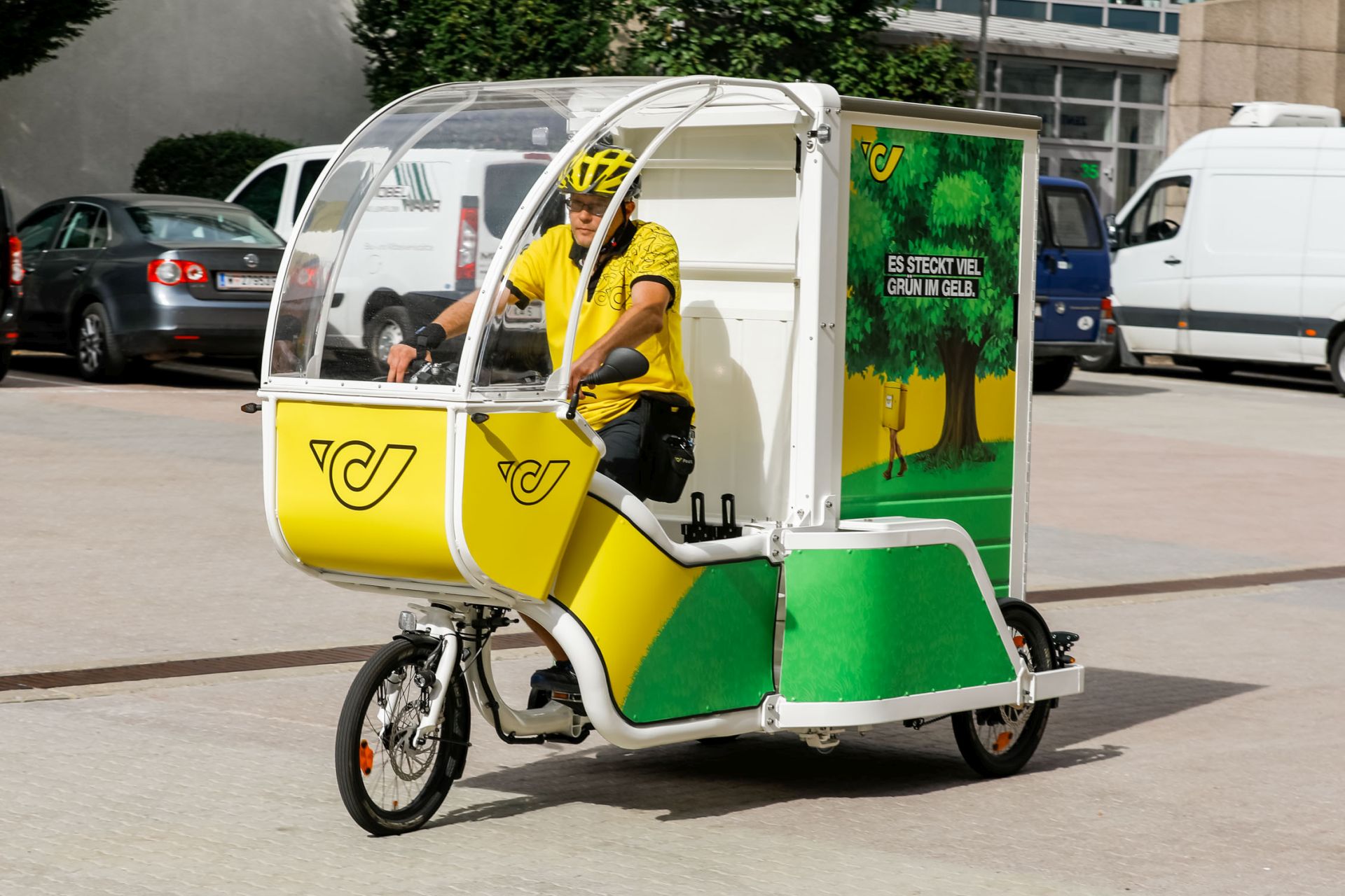 Die Post testet im 3. Bezirk die Zustellung von Paketen mit speziellen Transportfahrrädern. Nachhaltige Logistikmodelle tragen zum Klimaschutz bei.