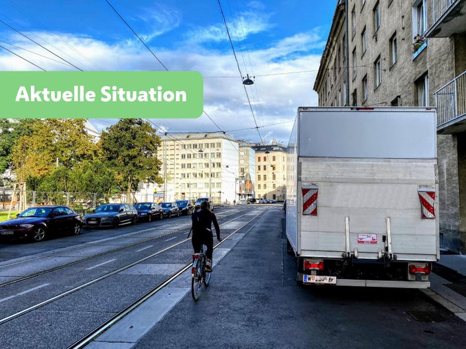 Am Tabor, aktuelle Situation ohne Radweg