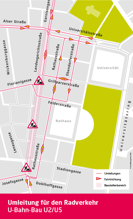 Plan Umleitung Radverkehr U-Bahn-Bau_Stand Dezember 2020_Mobilitätsagentur Wien