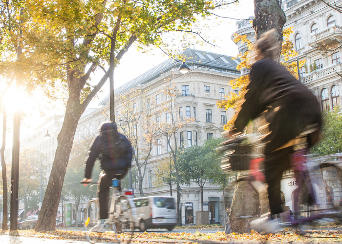 Radfahren im Herbst