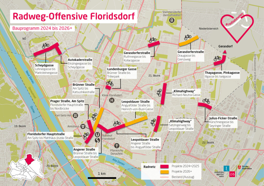 Übersichtsgrafik Radoffensive Floridsdorf