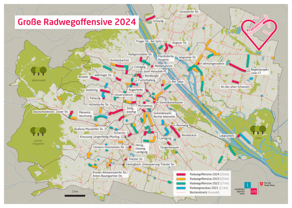 Übersichtsgrafik Radwegoffensive 2024