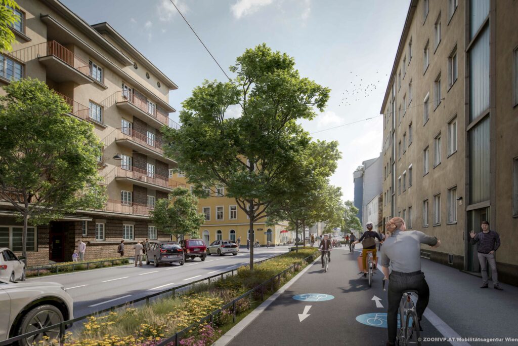 Rendering zur Umgestaltung der Rinnböckstraße